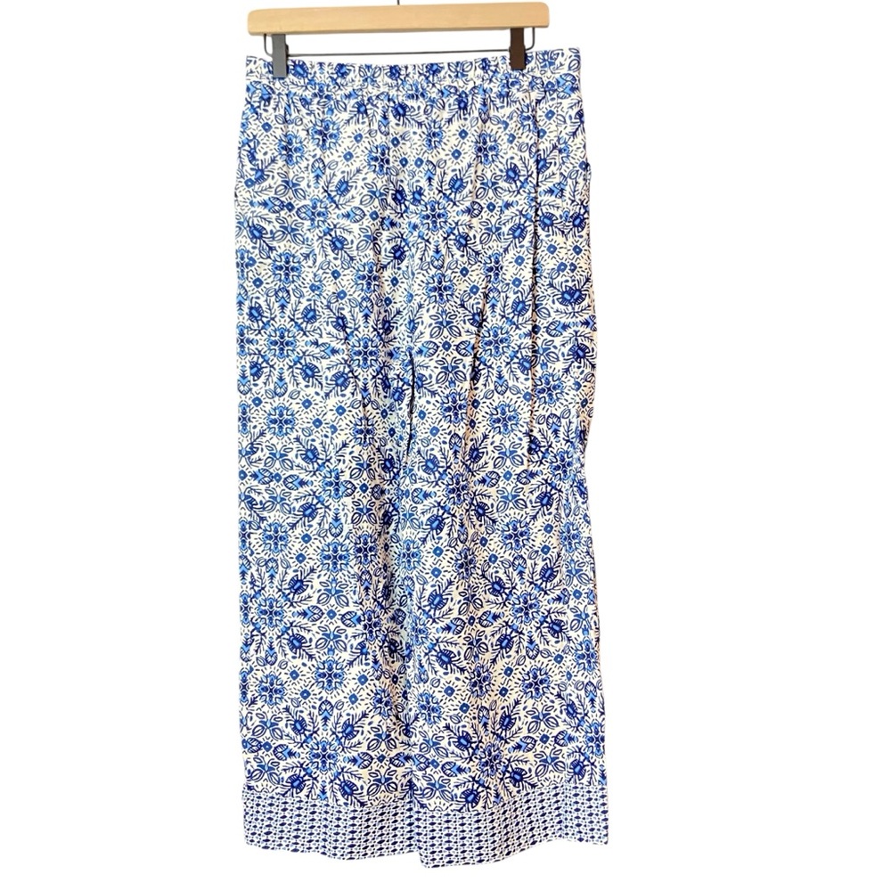 Joie Blue and White Floral Print Pants
